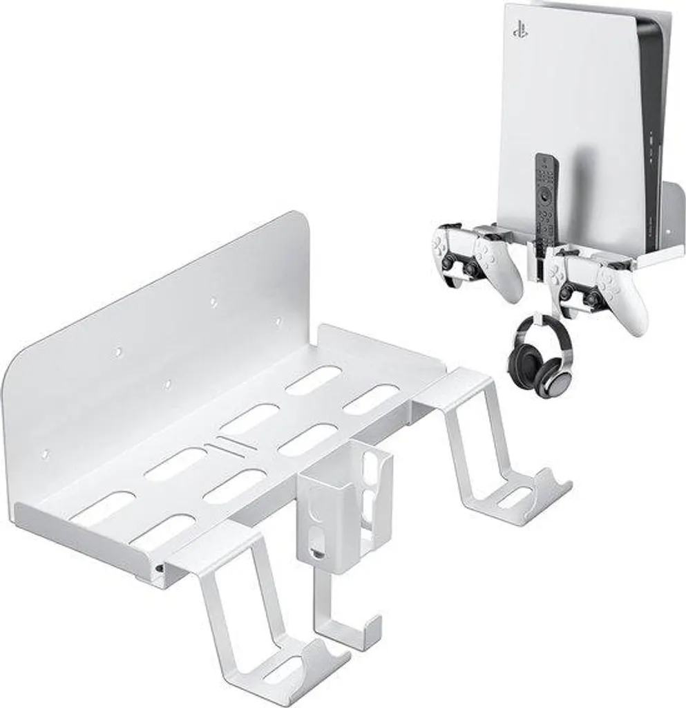 Support de fixation murale pour PS5 et rangement de casque intégré