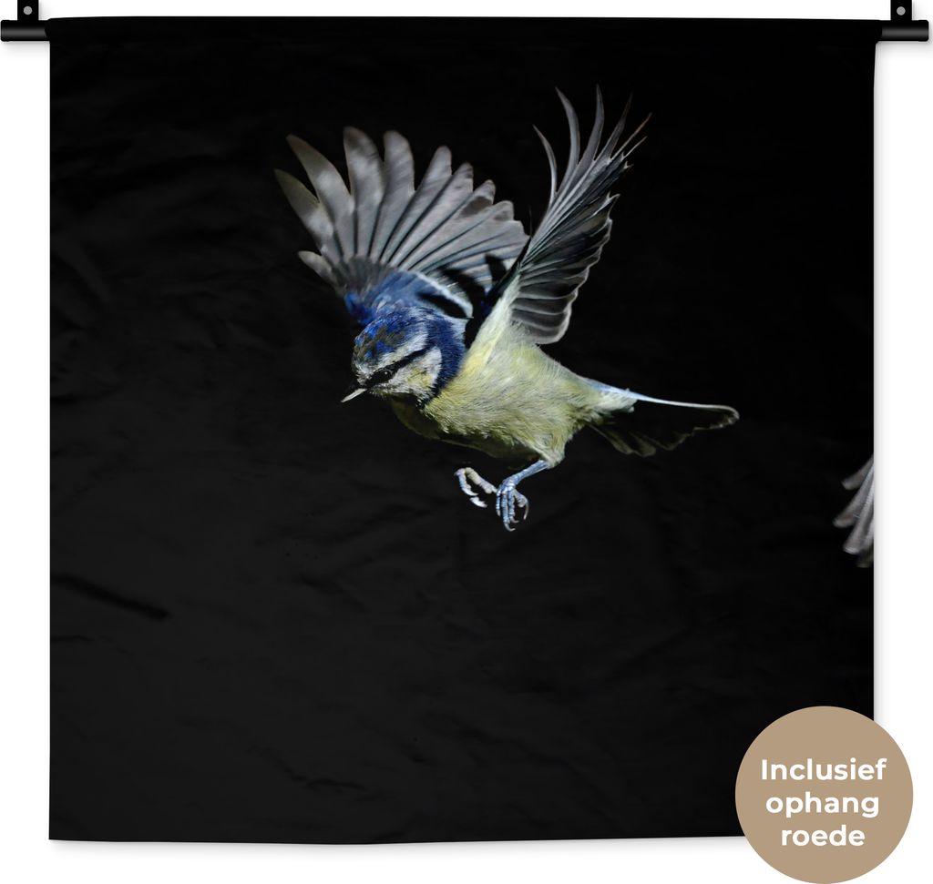 MuchoWow Wandteppich Wandbehang Vögel - Federn - Schwarz 60x60 cm Tapisserie Dekoration Wandtuch - Dekorationen - Wand Decke