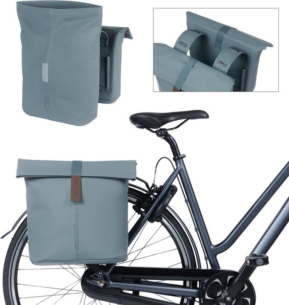 Basil Doppelpacktasche City graphite blue, 12x29x30 cm, Produktbild 