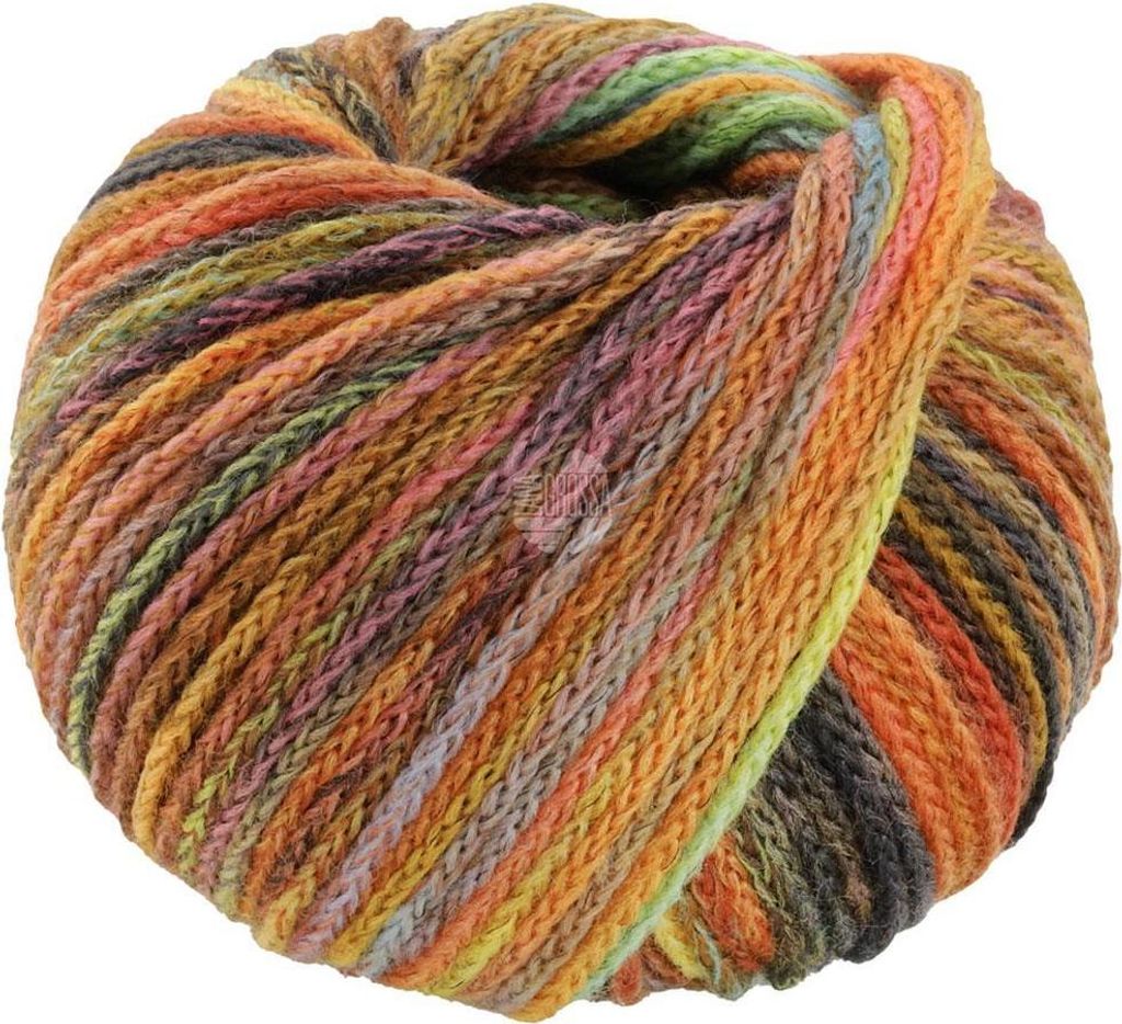Lana Grossa - Cool Merino Color 0313 braun gelb orange grau Produktbild 