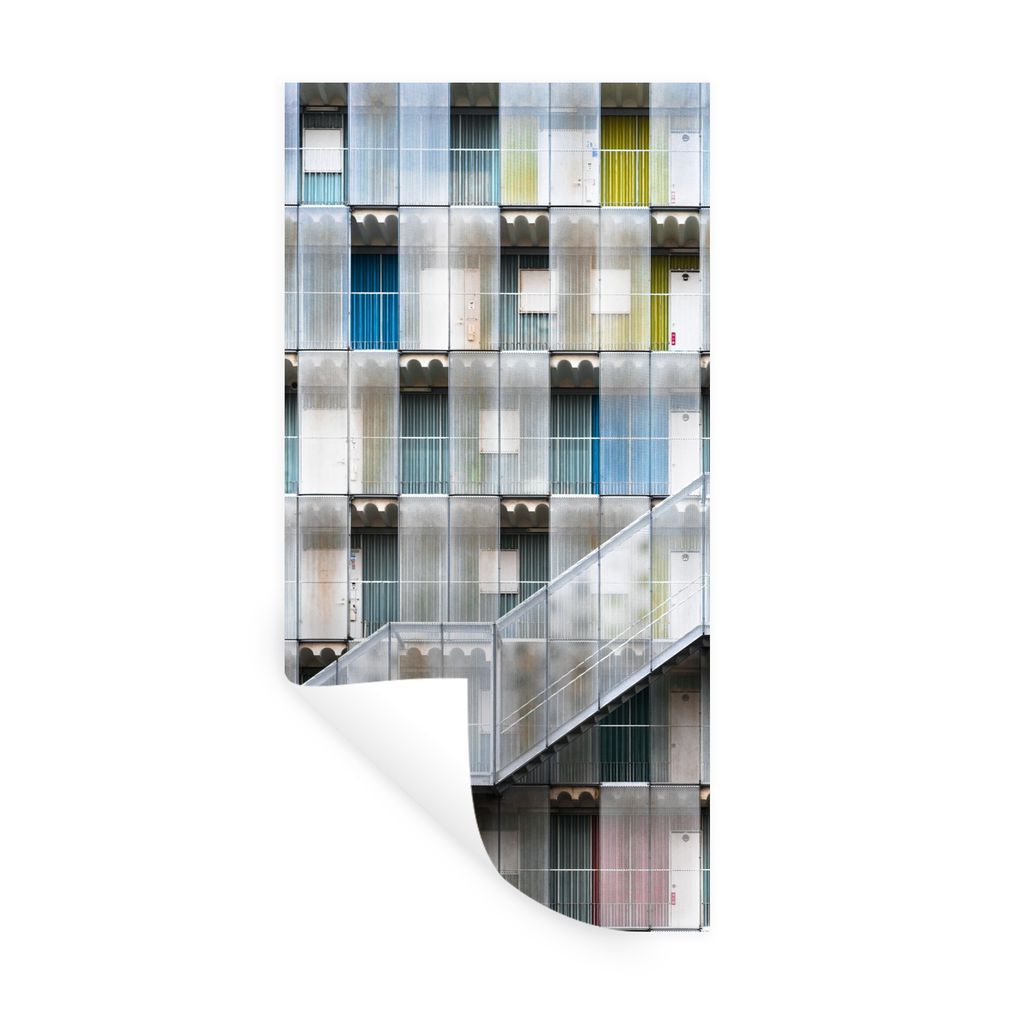 MuchoWow Wandtattoo Wandsticker Wandaufkleber Türen - Wohnungen - Treppen - Farbenfroh 20x40 cm Selbstklebend und Repositionierbar - Selbstklebe...