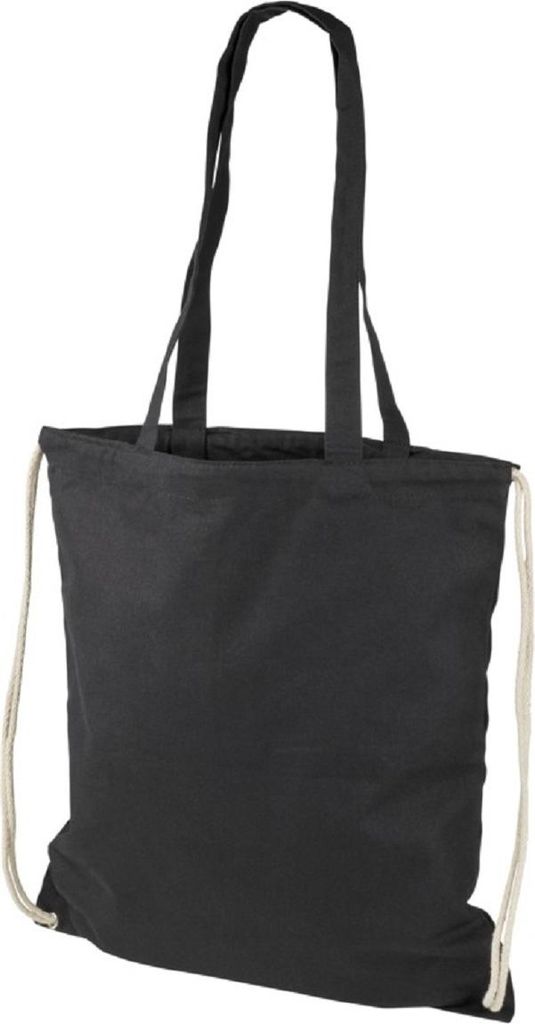 Bullet Baumwolltasche Eliza mit Kordelzug PF1462 (38 x 42 cm) (Massiv Schwarz)