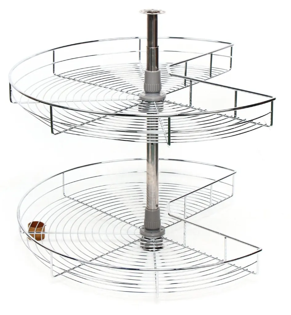 Rangement de meuble d'angle de cuisine pivotant et modulable argent - 3