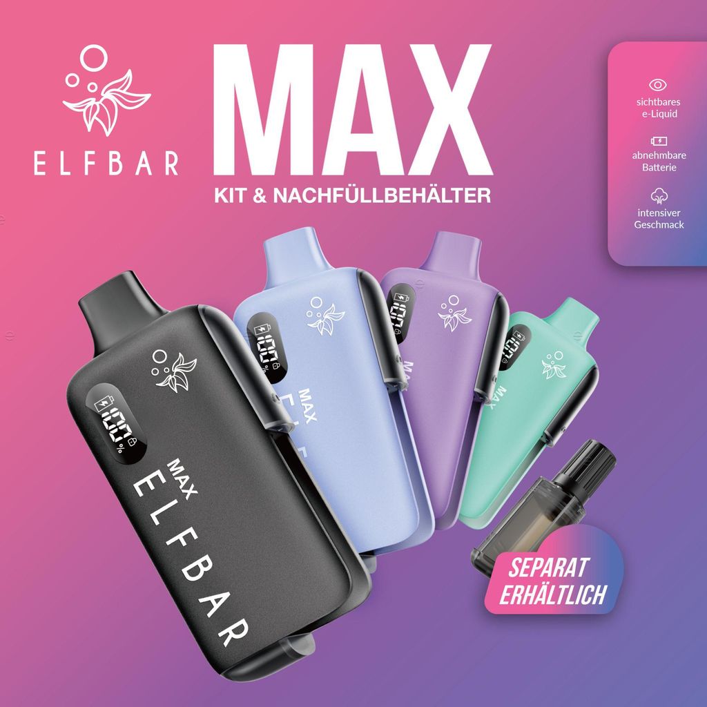 ELFBAR MAX Akku Pod Kit - Black Obrázok produktu 