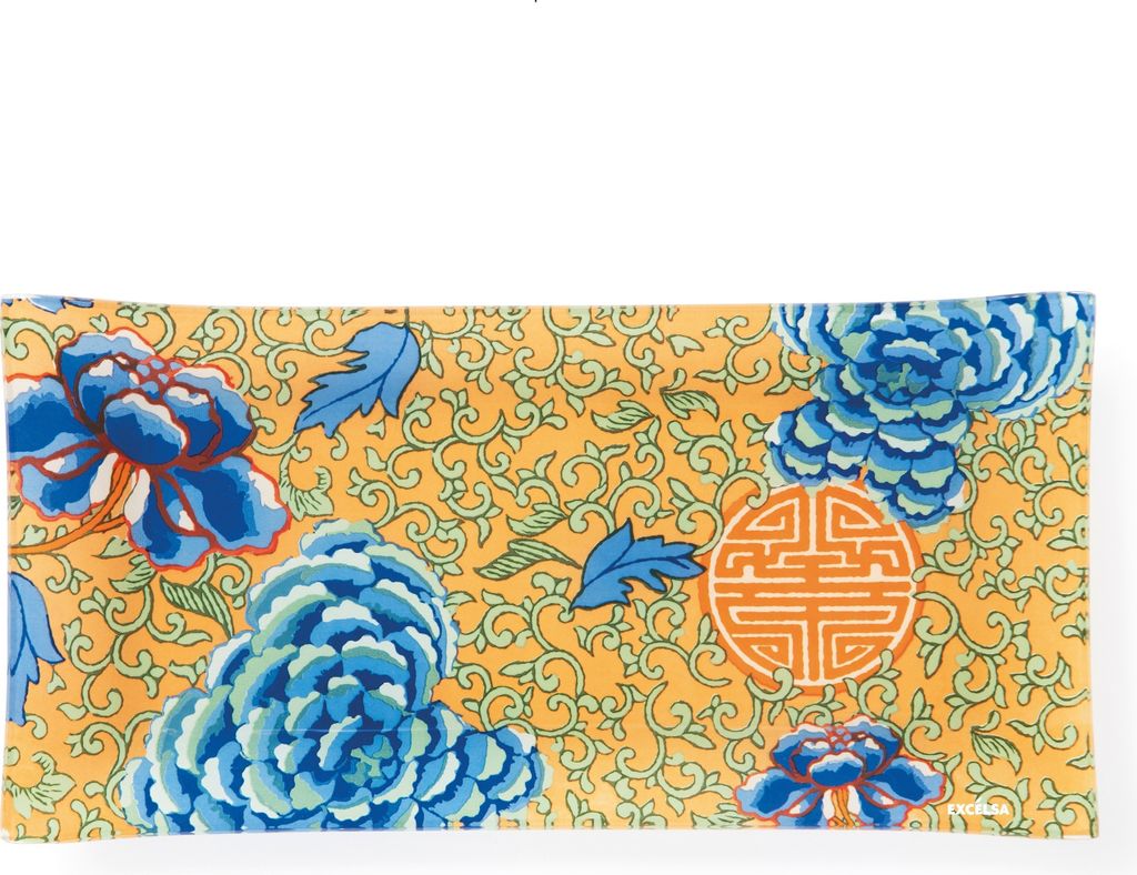 Excelsa Deko-Teller / Zum Servieren La Via Della Seta Glas 30x2,5x15 cm Bunt