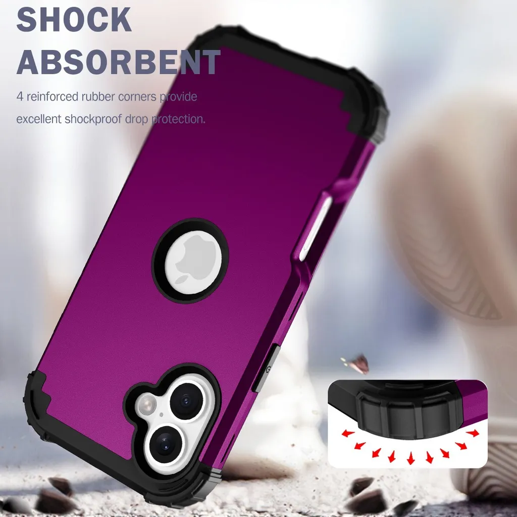 Custodia iPhone 16 Plus 3 in 1 Antiurto Viola | Protezione Robusta PC TPU - 6