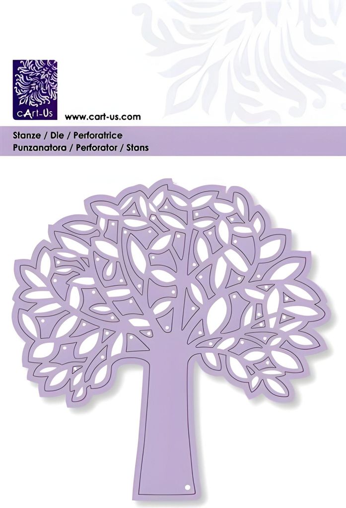 CART-US Stanzschablone Baum mit Blättern 101 x 101 mm Metall