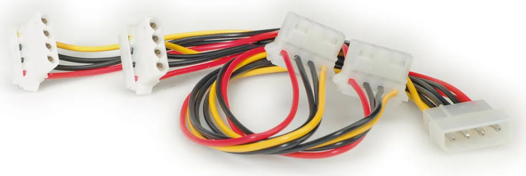 Sdoppiatore Alimentazione Molex 4 Pin ROLINE 4x HDD Angolato 45cm