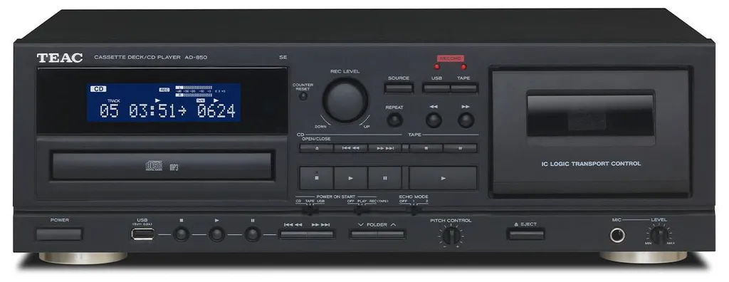 Solution de Numérisation Cassette Teac AD-850-SE Lecteur CD Noir USB