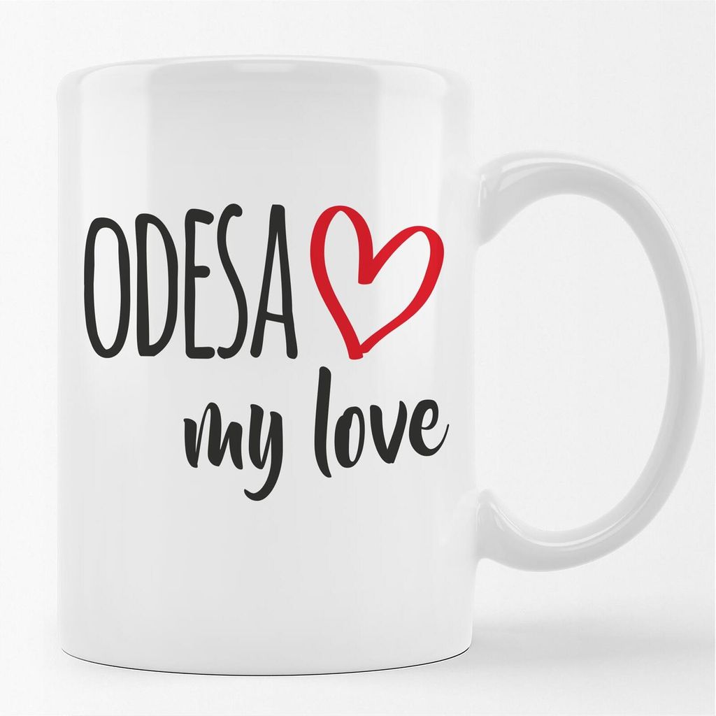 Huuraa Kaffeetasse Odesa my love 330ml Weiß Keramik Kaffeebecher Geschenkidee