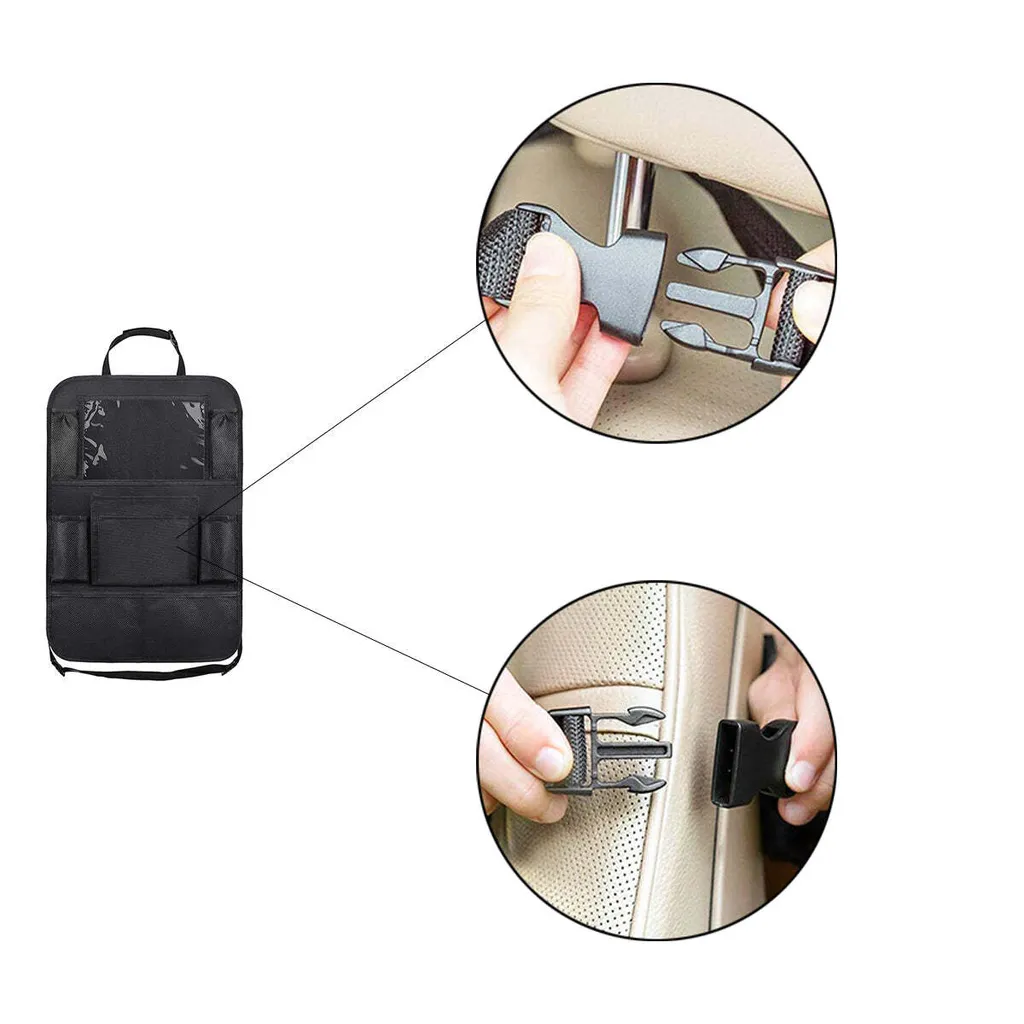Supporto Tablet Auto e Organizer Sedile Posteriore - Kit 2 Pezzi Nero - 3