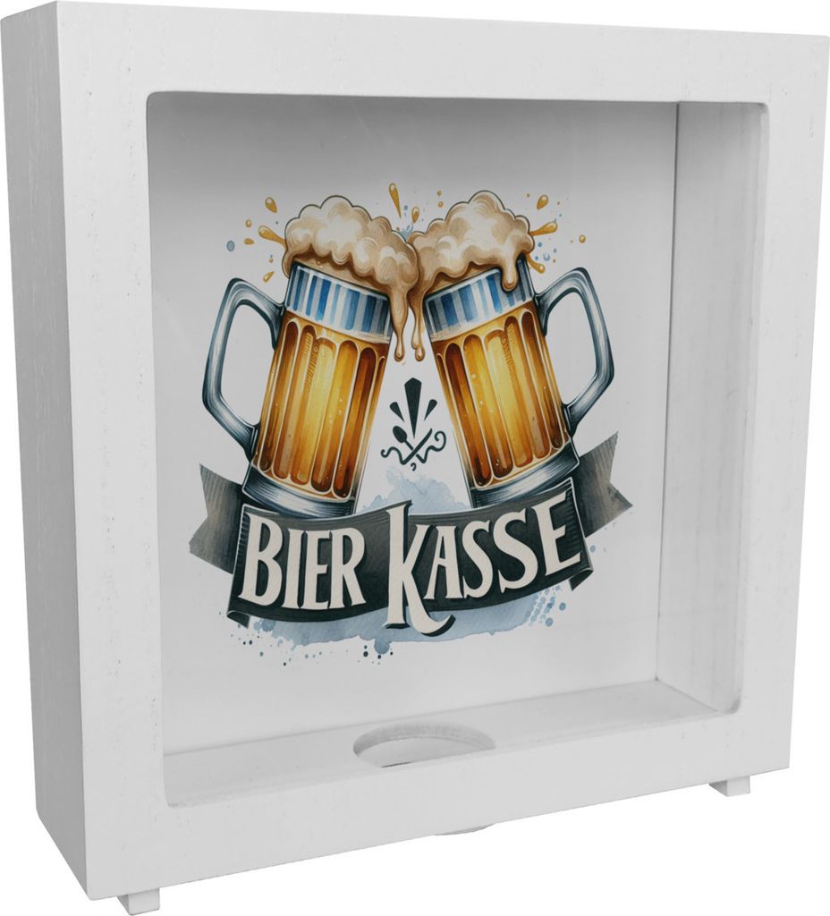Bier Rahmen Spardose aus Holz mit Spruch Bier Kasse