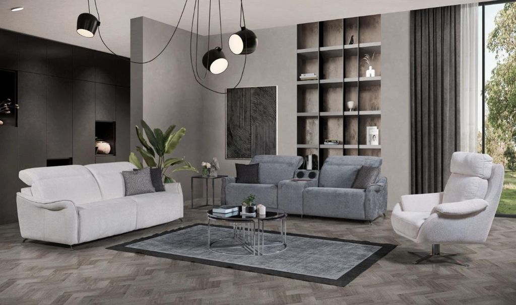 s Wohnzimmer Set 2x 3 Sitzer Sofas mit Musiksystem und Sessel