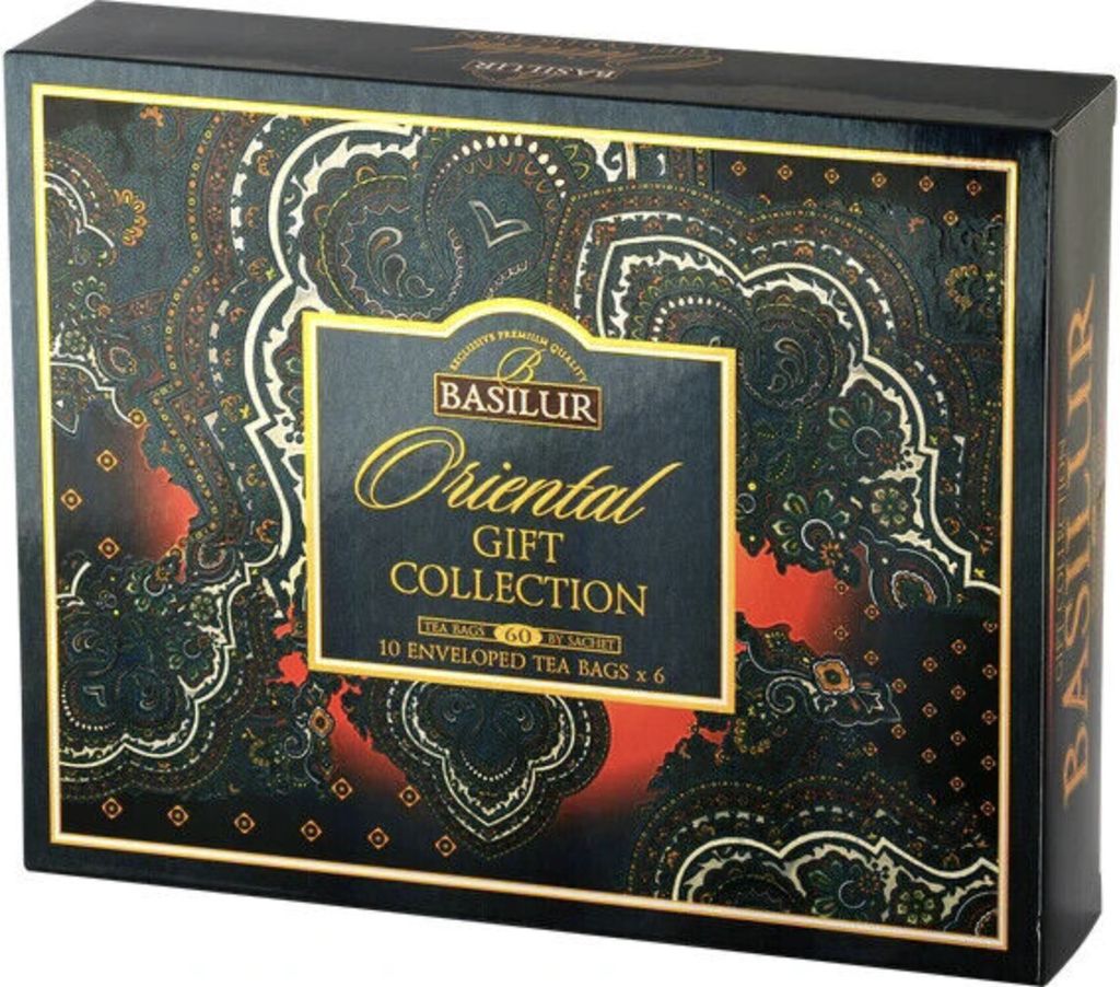 A box of Basilur Oriental Gift Collection tea.