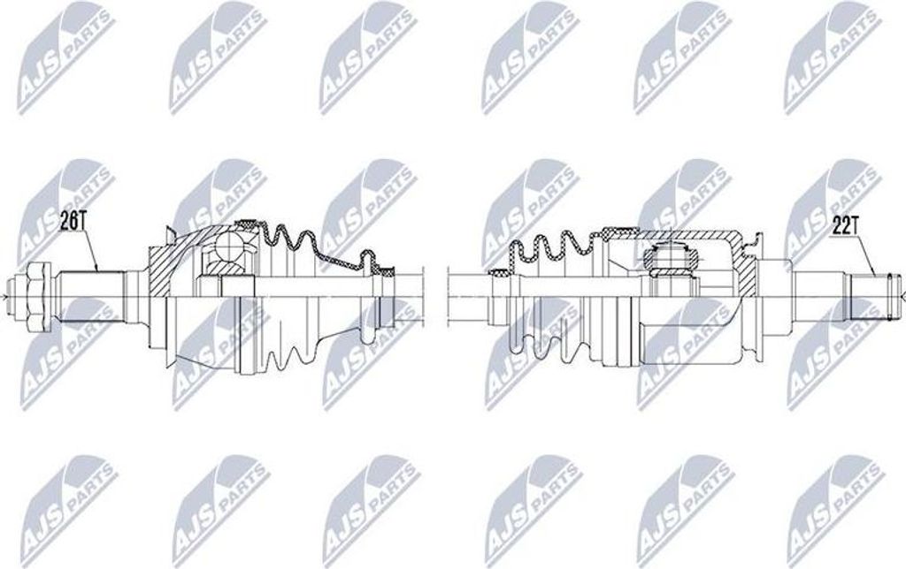 NTY NPW-BM-119 Antriebswelle OE 31601493977 kompatibel mit Mini