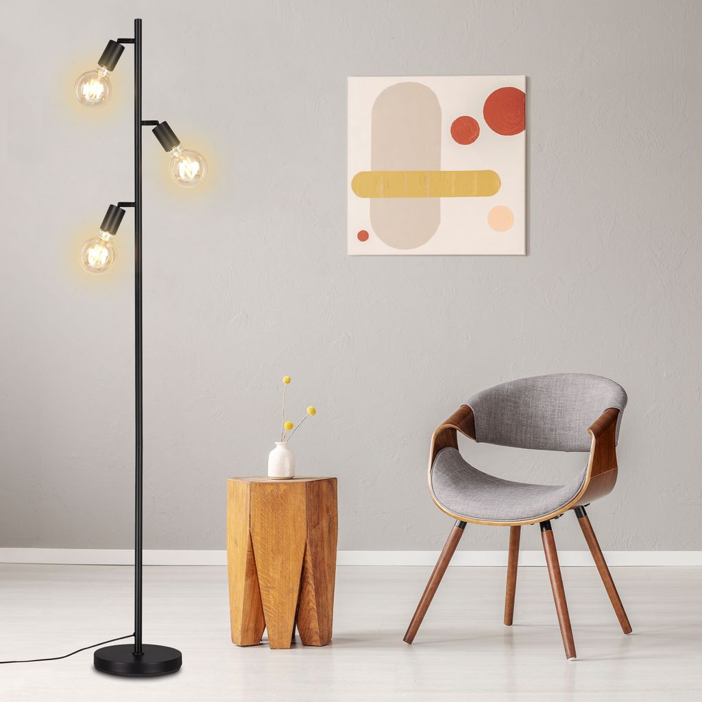 Lampada da terra Briloner Kuglo 3xE27 10 W nero Immagine del prodotto 