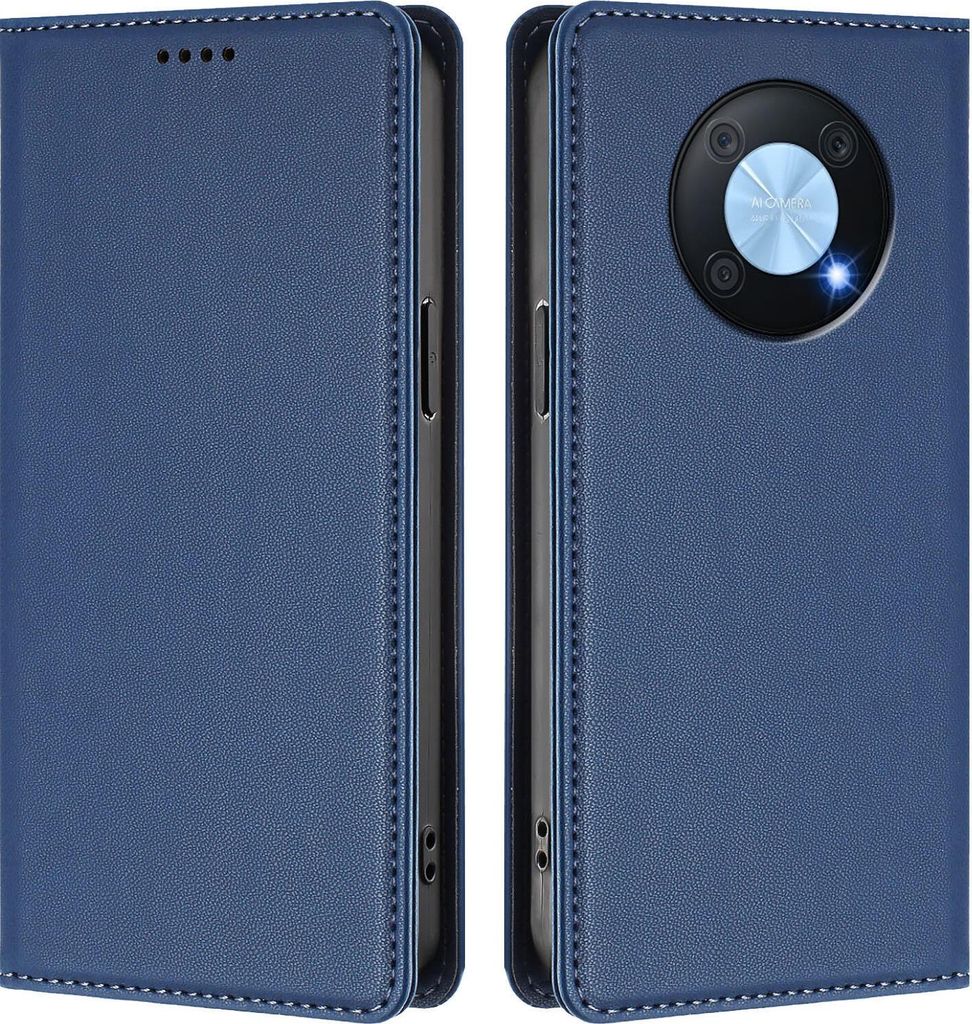 Handyhülle für Huawei Nova Y90, Kunstleder Klapphülle Stoßfeste Magnetische Hülle mit Ständer Dunkelblau