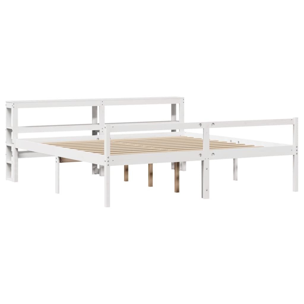Seniorenbett mit Kopfteil ohne Matratze Weiß 200x200 cm