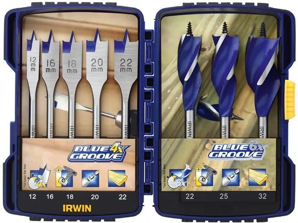 Jeu de forets bois IRWIN pour perçage profond et installation de câbles