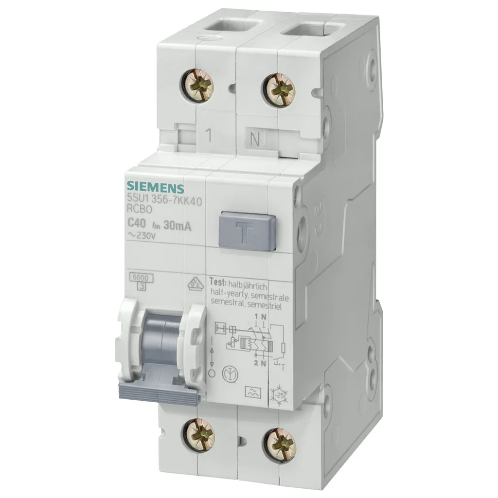 Disjoncteur Différentiel Siemens 10A 230V 5SU1356-7KK10 pour Tableau Élec