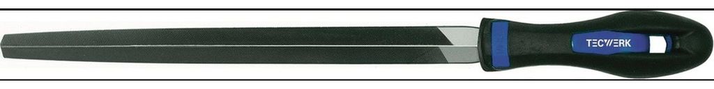 Tecwerk Werkstattfeile DIN 7261 Länge 200 mm Querschnitt 14 mm Hieb 2 Dreikant 2K-Ergo - 1 Stk.