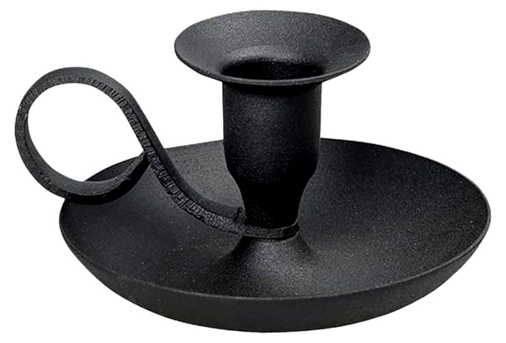 Klassischer Kerzenhalter aus Eisen schwarz Höhe 5 cm