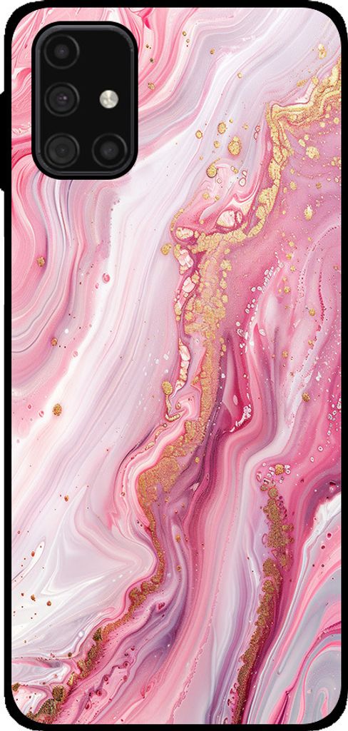 Smartphonica Handytasche geeignet für Samsung Galaxy M31s mit Marmordruck - TPU zurück Abdeckung Fall Marmor-Design - Pink