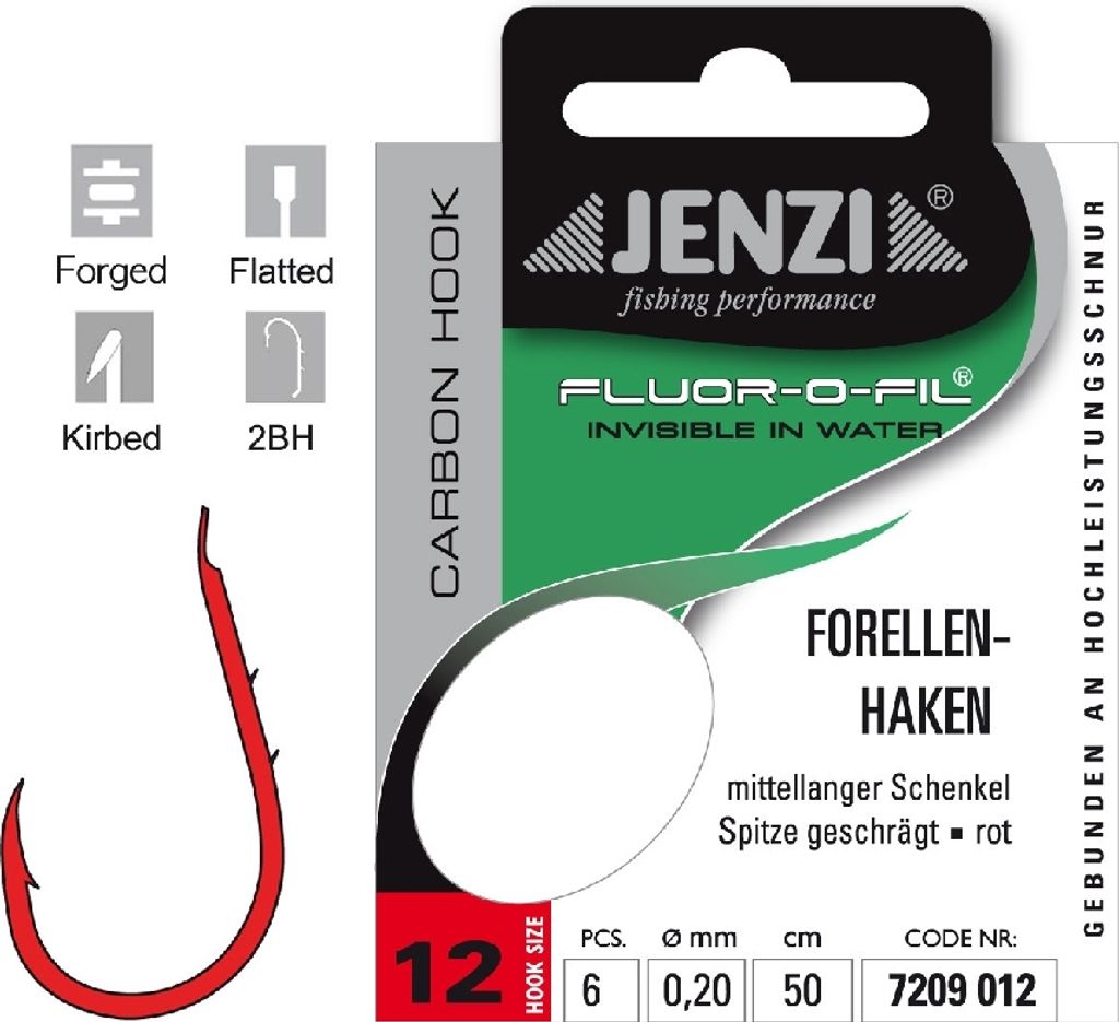 Jenzi Fluor Carbon Haken Forelle 10