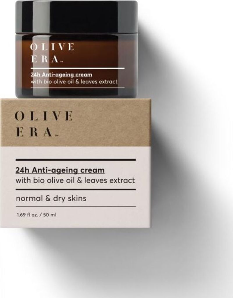 OLIVE ERA 24h Anti-Aging Gesichtscreme mit Bio Olivenöl & Oliven Blätter Extrakt