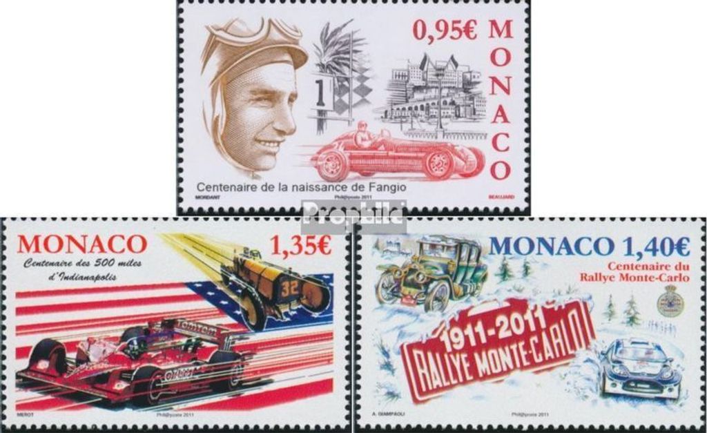 Briefmarken Monaco 2011 Mi 3016-3018 (kompl.Ausg.) Produktbild 