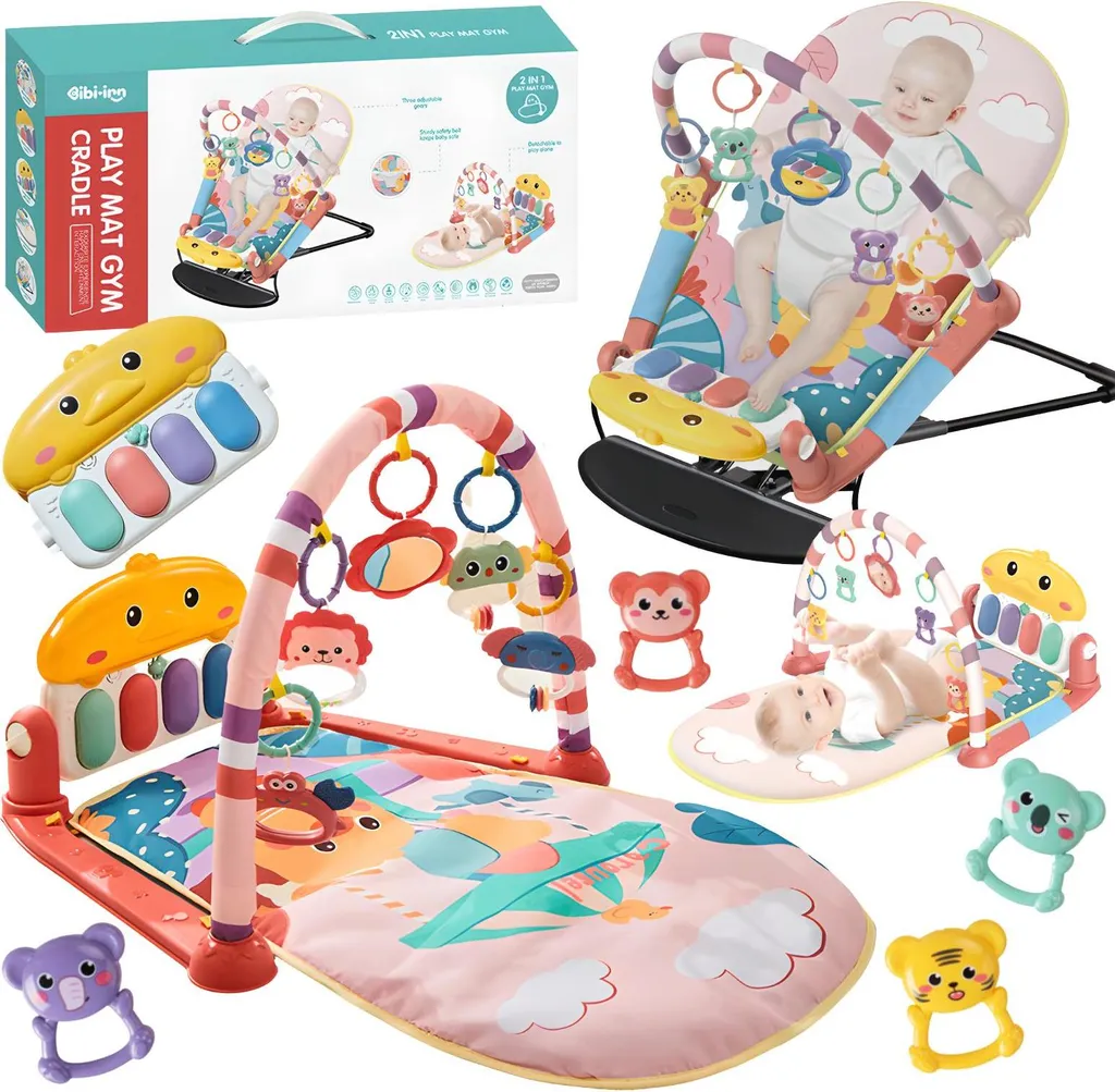 Kit Gymnastique 2en1 Tapis de Couchage et Bateau Roulant Lumineux
