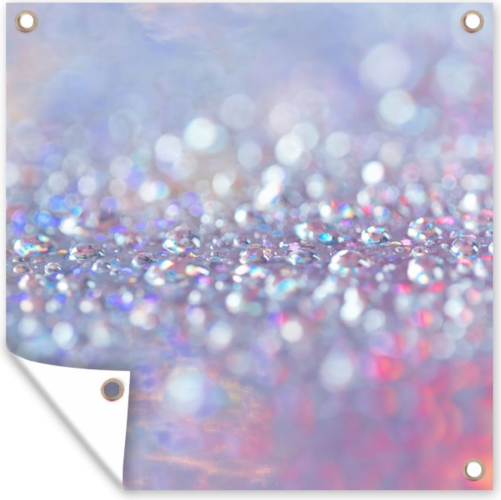 MuchoWow 50x50 cm Outdoor-Poster Gartendeko Sichtschutz Garten Poster für den Garten Glitter vor hellem Hintergrund