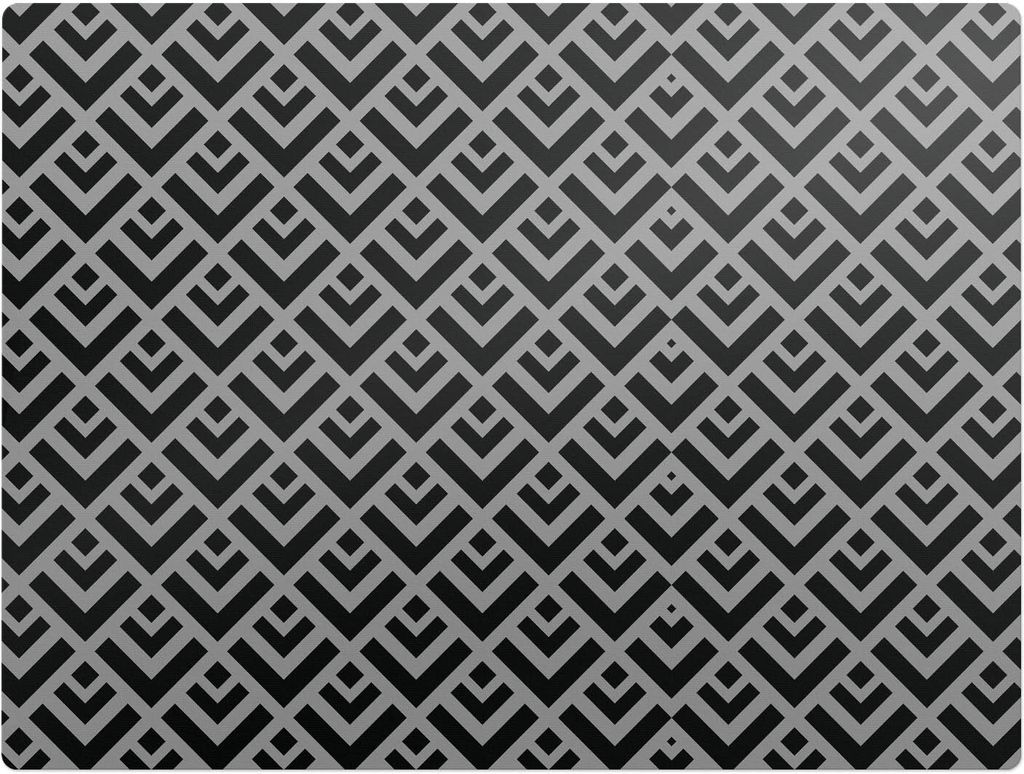 Geometrisches Retromuster – Bodenschutzmatte – Stuhlunterlage 120x90 cm – Rutschfest – Hartbodenmatte