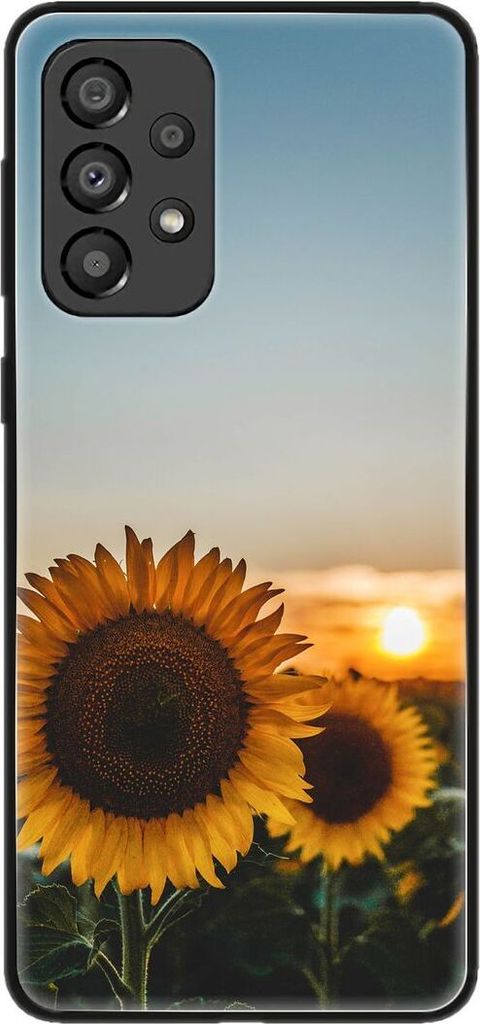 König Design Hülle kompatibel mit Samsung Galaxy A33 5G Kunststoff Soft Handyhülle - Handy Case Sonnenblumen