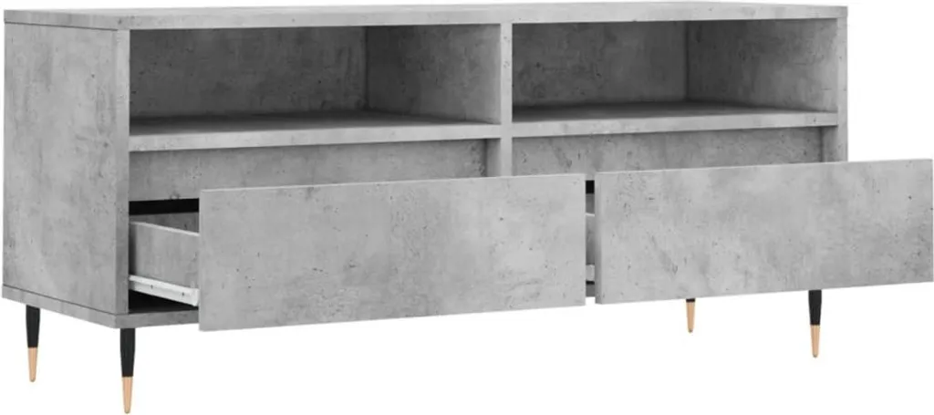 The Living Store Mobile TV grigio cemento 100x34,5x44,5 cm Materiale in legno - 6