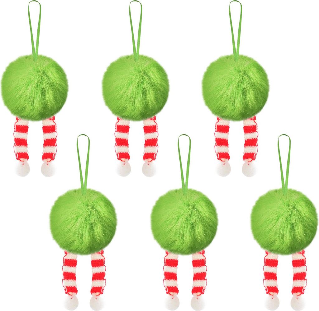 6 Stücke Weihnachtsbaum Anhänger Markantes Design Pelzigen Weihnachts Pelzigen Ball Dekoration Hängende Verzierung Saisonale Akzente Für Zu Hause