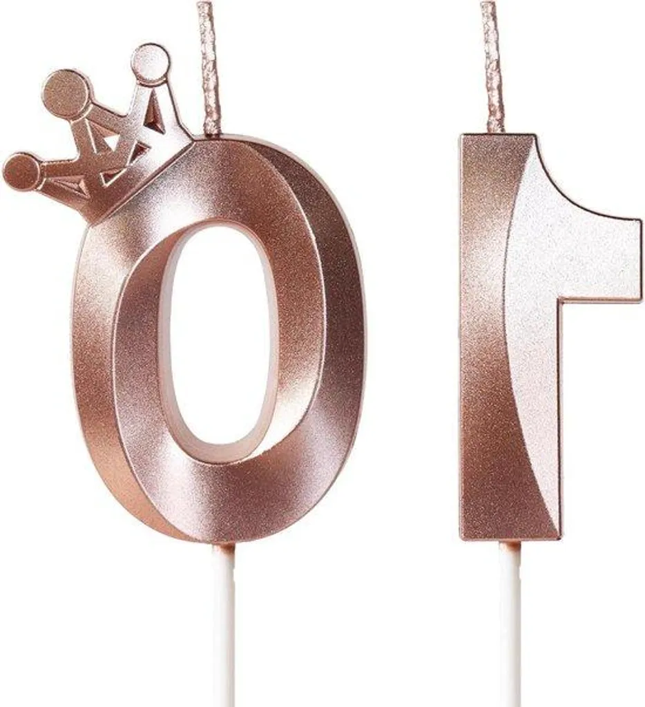 Bougie chiffre 10 rose avec couronne : la touche finale de votre gâteau