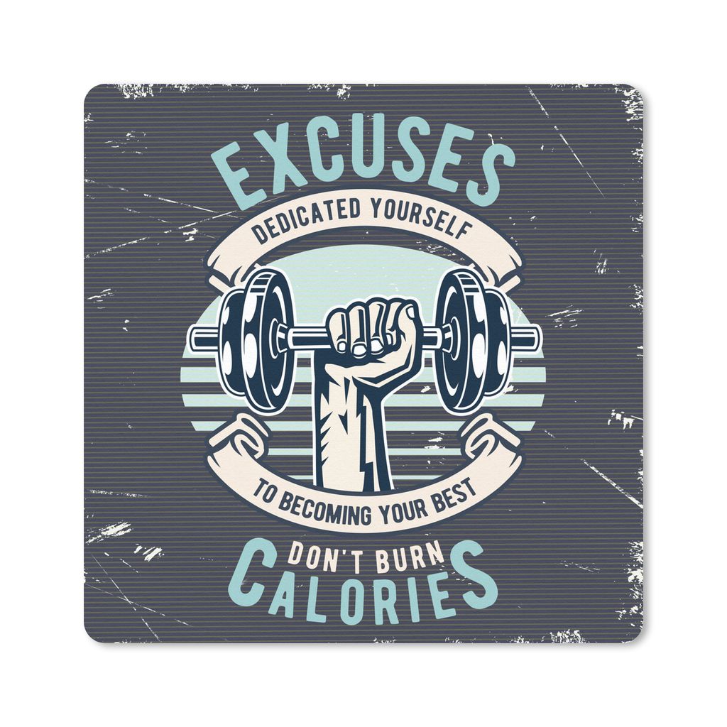 MuchoWow Mauspad Mousepad Gewichte - Fitness - Hand - Retro 20x20 cm - Mousepads - Maus Mat - Pad - Mausunterlage - Desk Mat - Bureauartikeln
