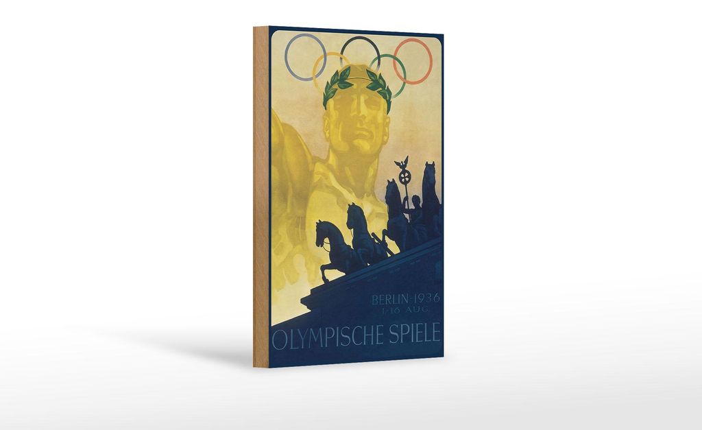 Holzschild Spruch 12x18cm Olympische Spiele Berlin 1936