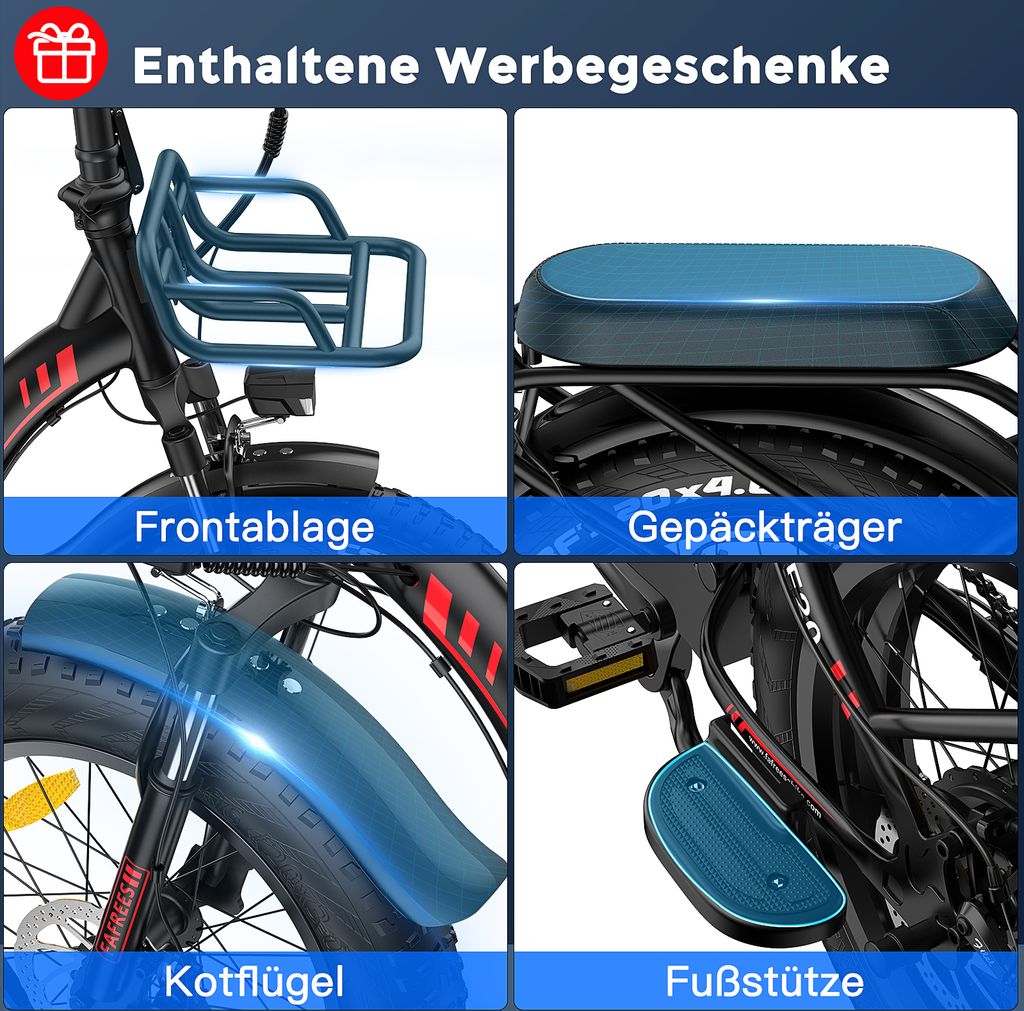 Fafrees F20 MAX Fatbike Ebike Klapprad 20 Zoll mit 48V 18AH Produktbild 17