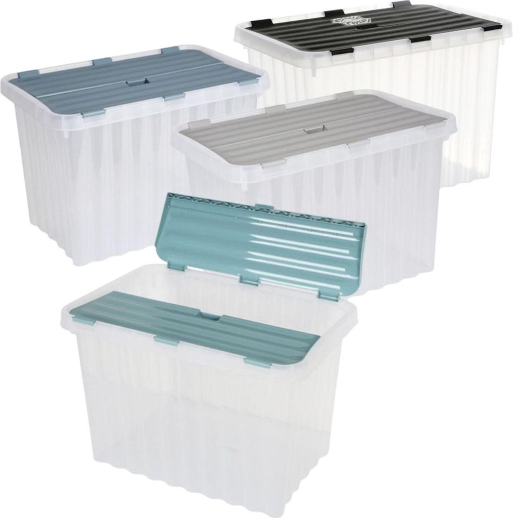 7x Boîtes à vagues 88L 60x45x45cm Couvercle Transparent Image du produit 