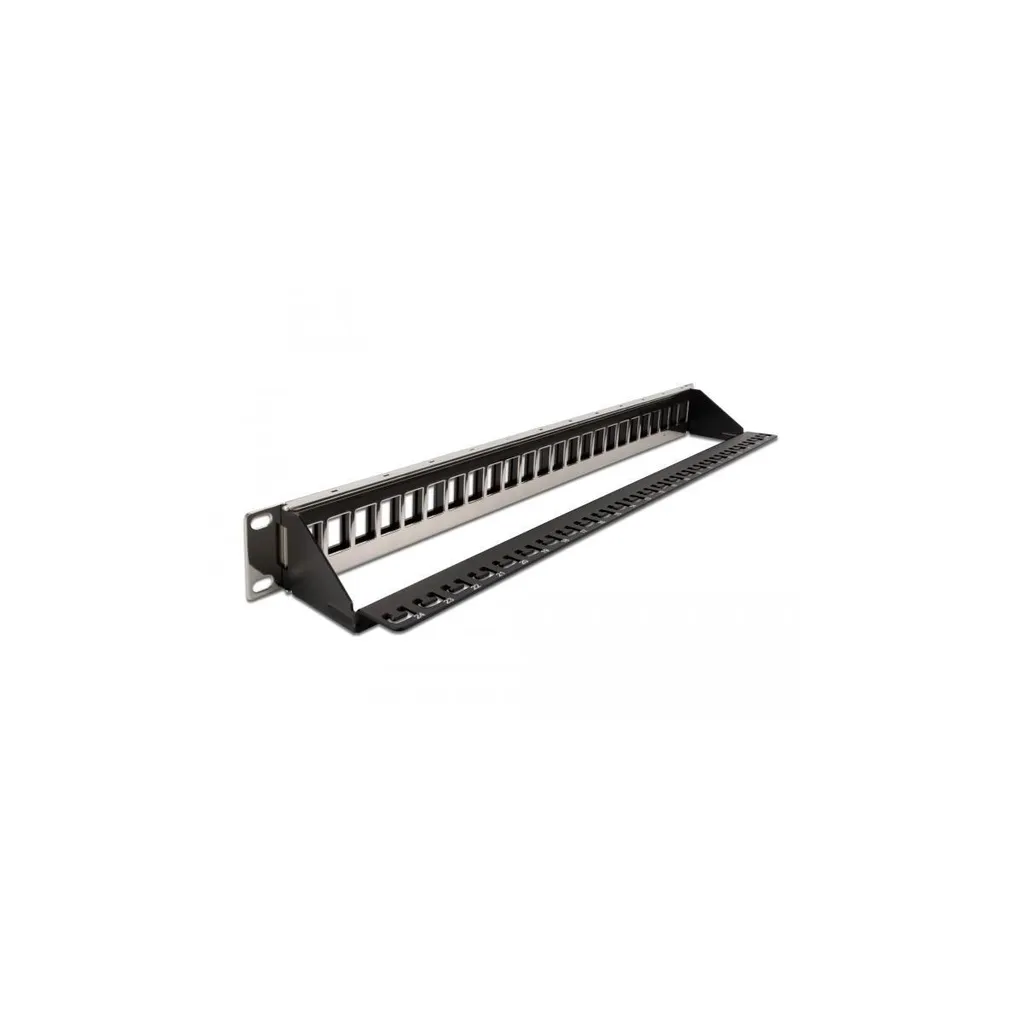 DELOCK 19 Keystone Patch Panel 24 Port Noir pour Baie de Brassage