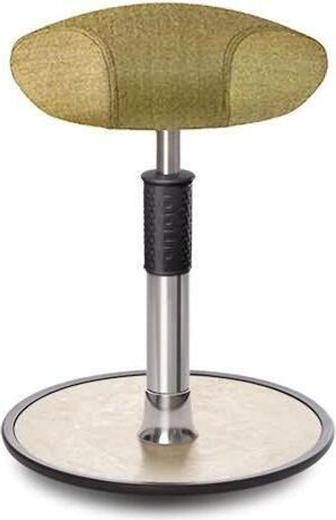 Sitz- Stehhocker Free Regular Triangel Camira Rivet Senfgelb Chrom /cremeweiß.
