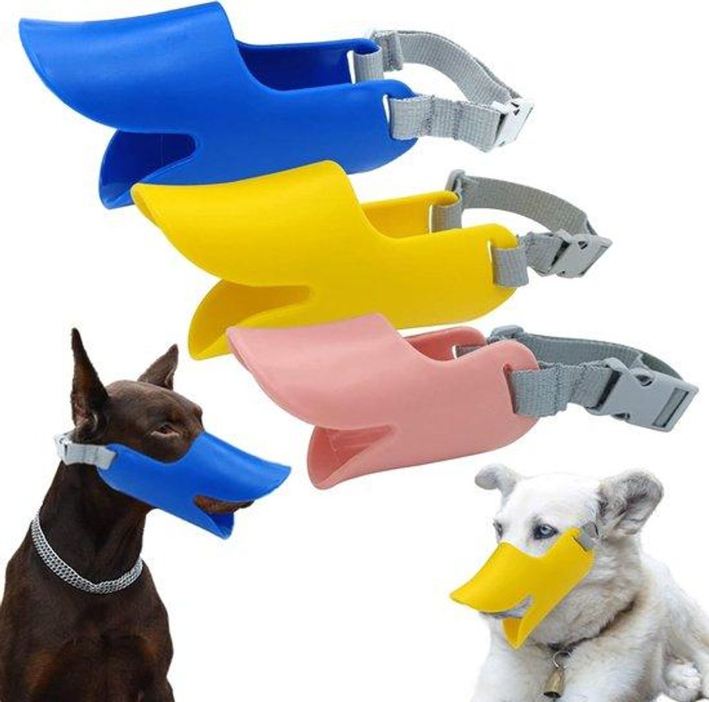 Silikon Hundekopf - Anti-Bellen Anti-Bissen Anpassbare Ring - Hundetraining Hilfsmittel - Komfortabel und Dauerhaftes Hundeschutzgerät (klein, mit...