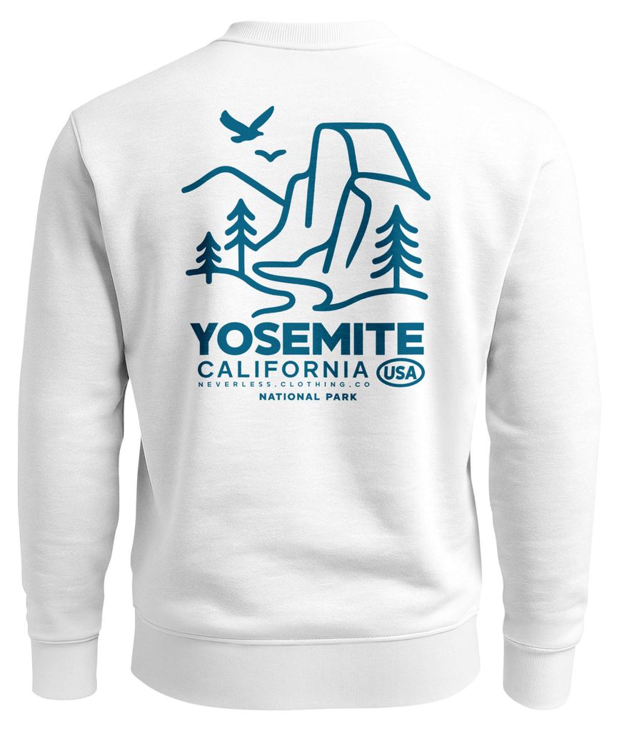 Sweatshirt Herren Pullover mit Backprint Yosemite California Naturmotiv National Park Graphic Outdoor Fashion Streetwear Neverless