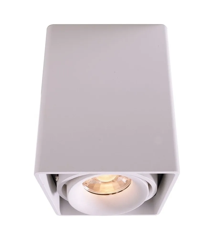 Potente apparecchio da soffitto con riflettore incernierato, Variante: max. 50W, 93 x 93x 120 mm, bianco