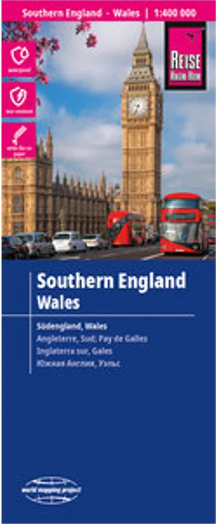 Carte Southern England et Wales Reise Know-How au 1:400.000 détaillée
