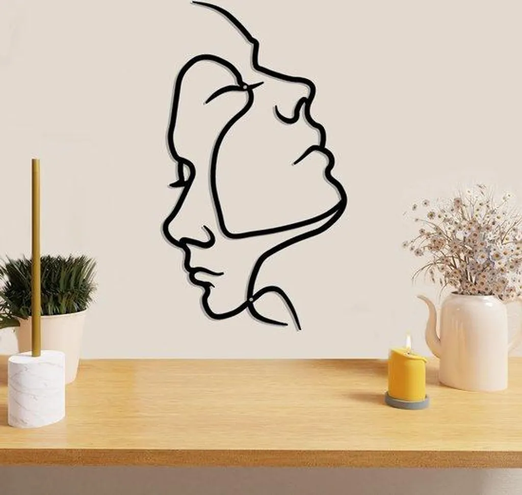 Décoration murale métallique noire 80cm - Art mural robuste et léger
