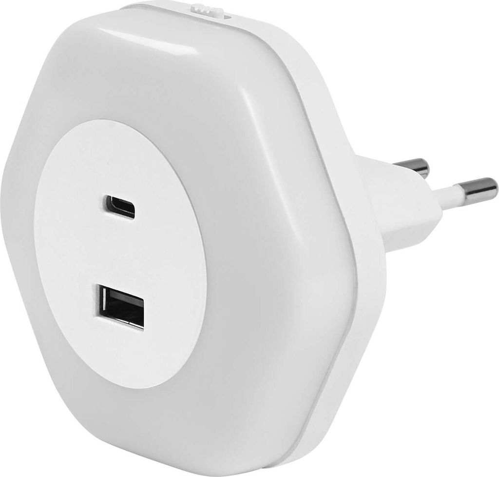 LEDVANCE LED Nachtlicht Lunetta Hexagon USB A&C 3000K White Warmweiss 4099854090264