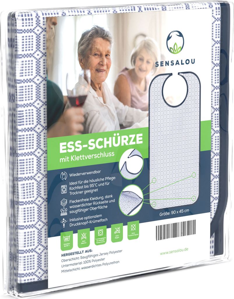 Sensalou Ess Latz für Erwachsene mit Auffangtasche Produktbild 